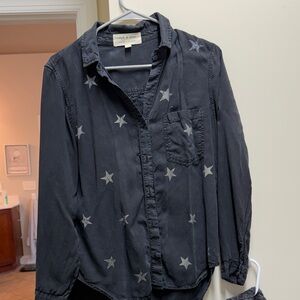 Cloth & Stone Black Star Button Down Shirt